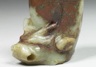 图片[3]-Jade horn cup with ox head, late Ming dynasty-China Archive